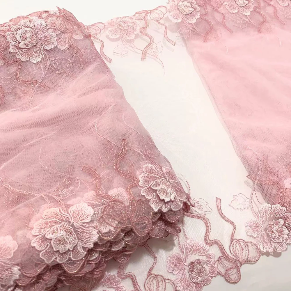 13yards-42cm-haute-qualite-rose-clair-nœud-tridimensionnel-retro-double-face-broderie-maille-dentelle-accessoires