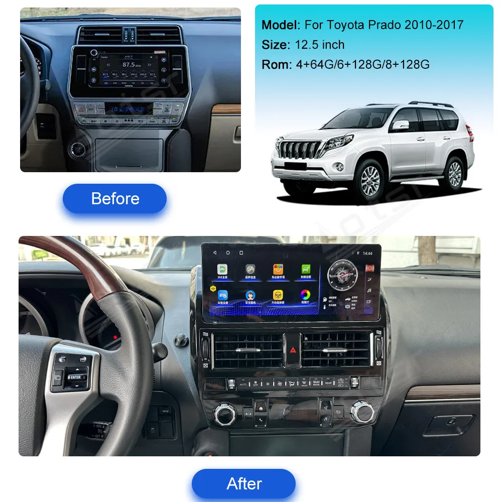 For Toyota Land Cruiser Prado 2010 - 2017 Android Car Radio 2Din Autoradio Stereo Multimedia Video Player GPS Navi Head Unit