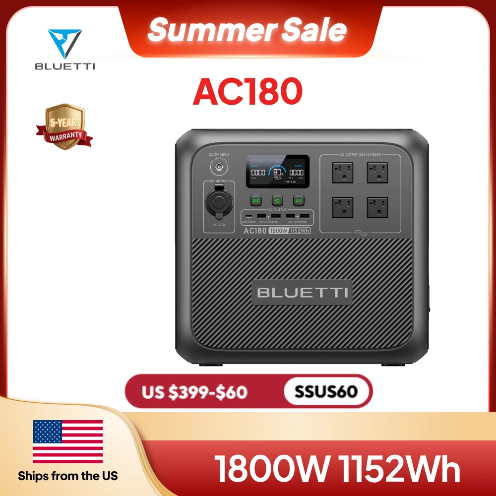 BLUETTI Elite 100 V2 Bio-based Portable Power Station 1800W 1024Wh LFP Battery