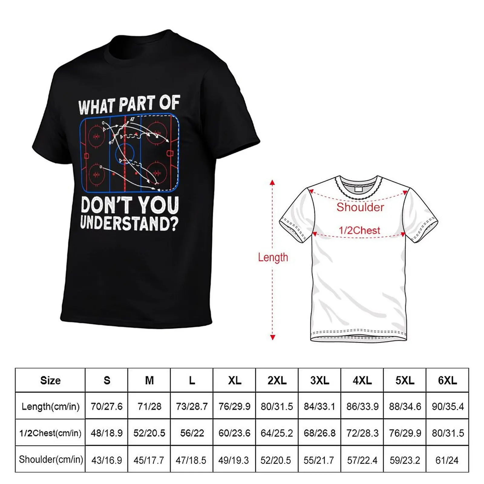 What part don't understand Hockey Hockey Player T-Shirt Sports Casual Short Sleeve Cotton Tee
