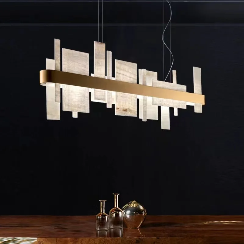 

Geometry Marble Modern Dimmable Led Chandeliers Lighting Lustres Suspension Luminaire Lampen For Dinning Room Home Indoor Decor