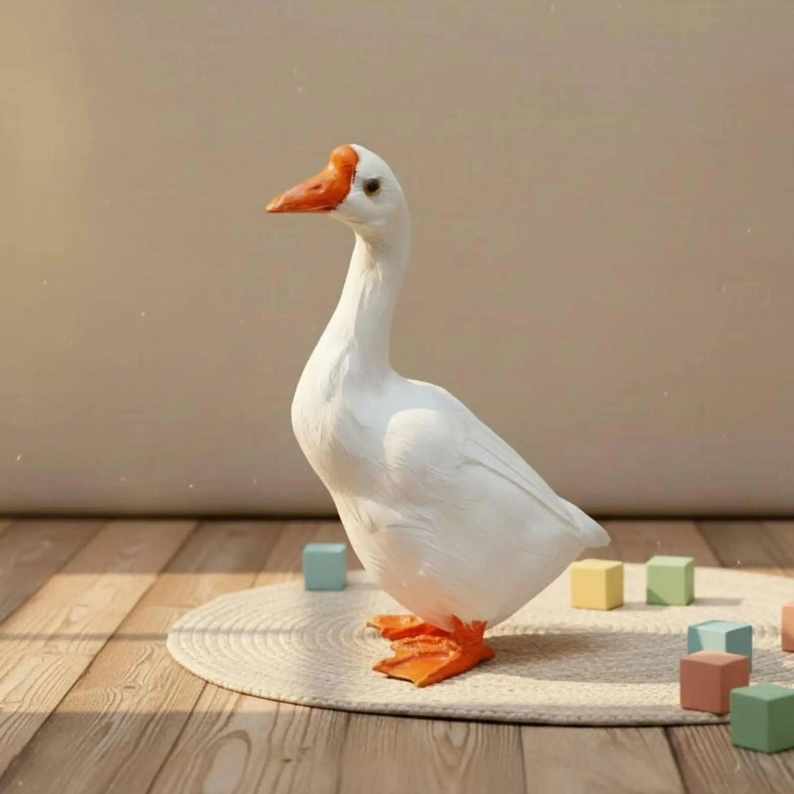 Feathered Goose Decoration for Shelves Mantels Nature Themed Home Accent and Bird Lover Gift