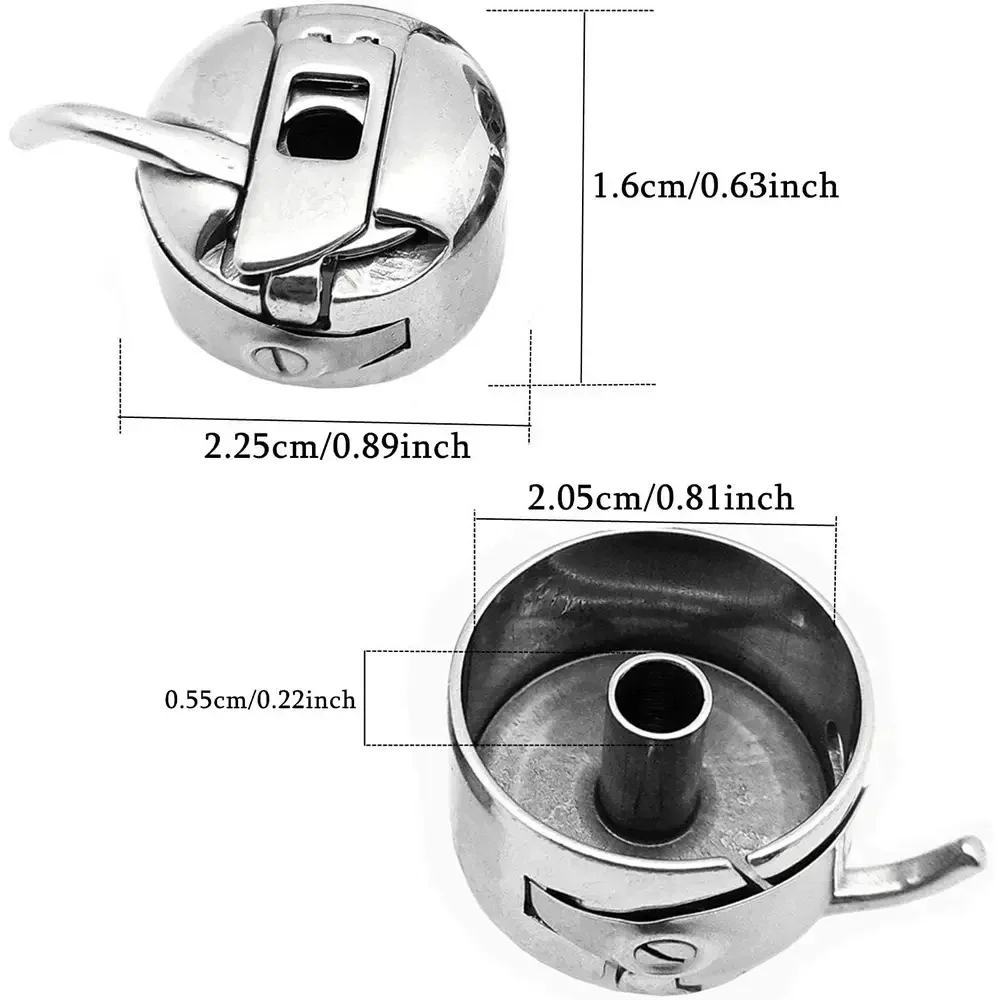 Caixa de bobinas de metal para máquina de costura, caixa de bobina reversa de aço inoxidável para cantor brother janome, acessórios de costura domésti