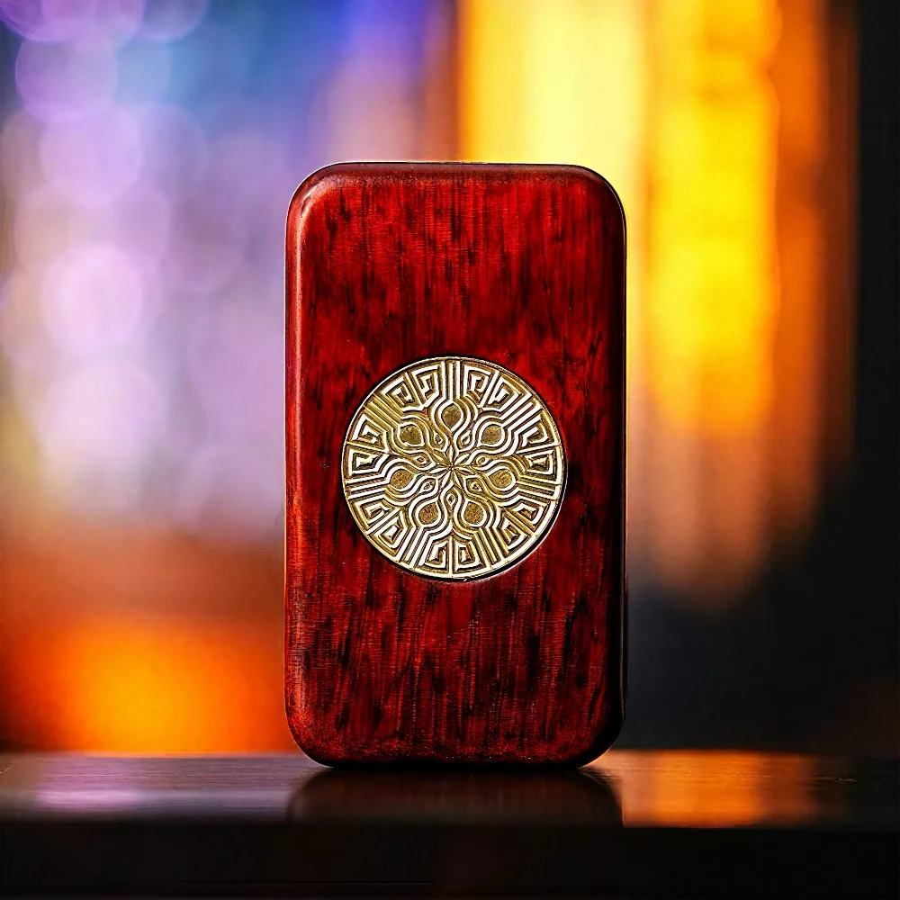 HALOOPLAYER EDC Sandelholz Direct-Push Dichtes Ratschen-Zappelspielzeug zur Desktop-Stressabbau