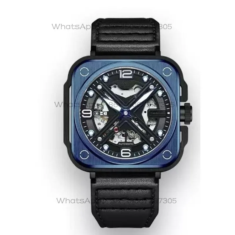 Navigator series automatic mechanical watch men's personalized square hollow watch