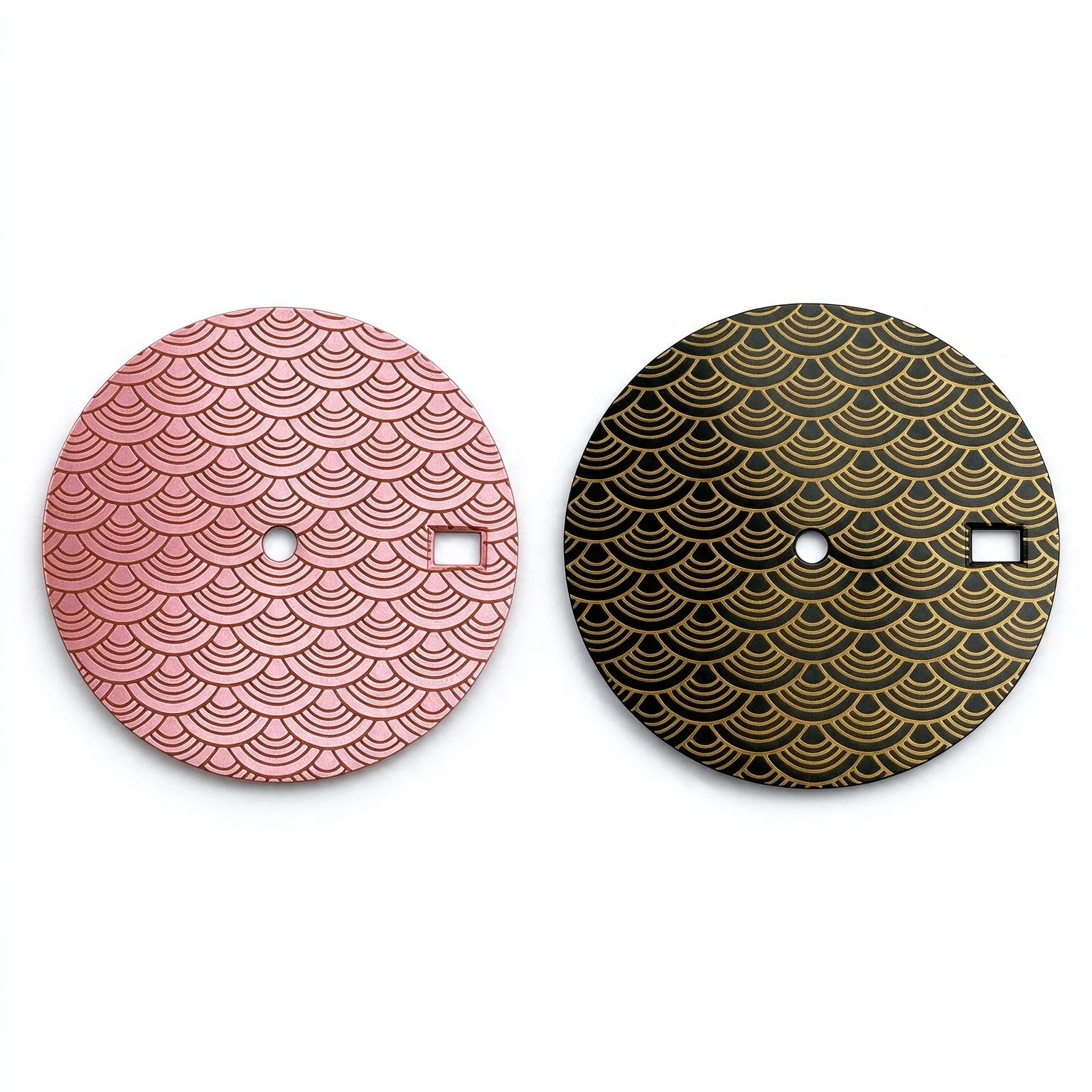 28.5mm Blank Gold Scale Dial Fit NH35 Movement Fish Scale Texture Date Window Automatic Watch Modification Replacement Parts