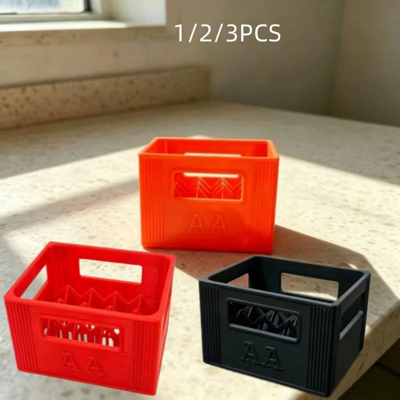 1/2/3 PCS 20 Slot AA Battery Case with Stackable Design, Heavy Duty Battery Organizer, Secure Battery Storage Holder