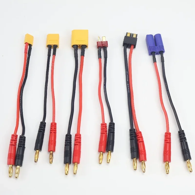 15/30cm model aircraft B6 charger XT30 XT60 XT90 EC3 EC5 TRX plug T plug into 4.0mm banana head charging line