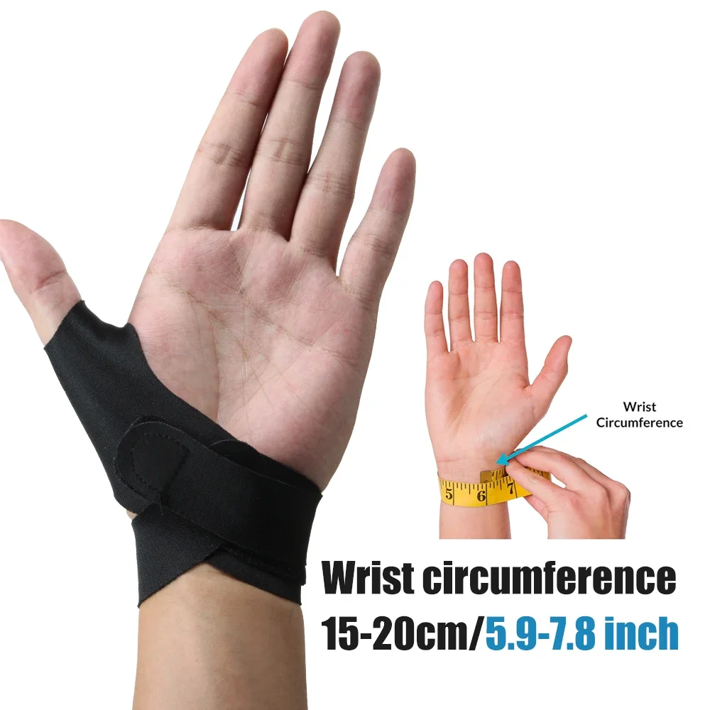 1Piece Wrist Support Brace Sports Exercise Work Hand Protector Wormwood Wrist Wraps with Thumb Loops for Both Right Left Hands