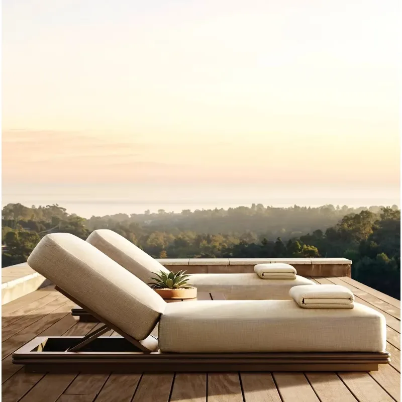 مجموعة صالة تشيس أثاث خارجي فاخر خارجي صالة تشيس ألومنيوم أثاث حمام سباحة حديقة حمامات شمس معدنية #1