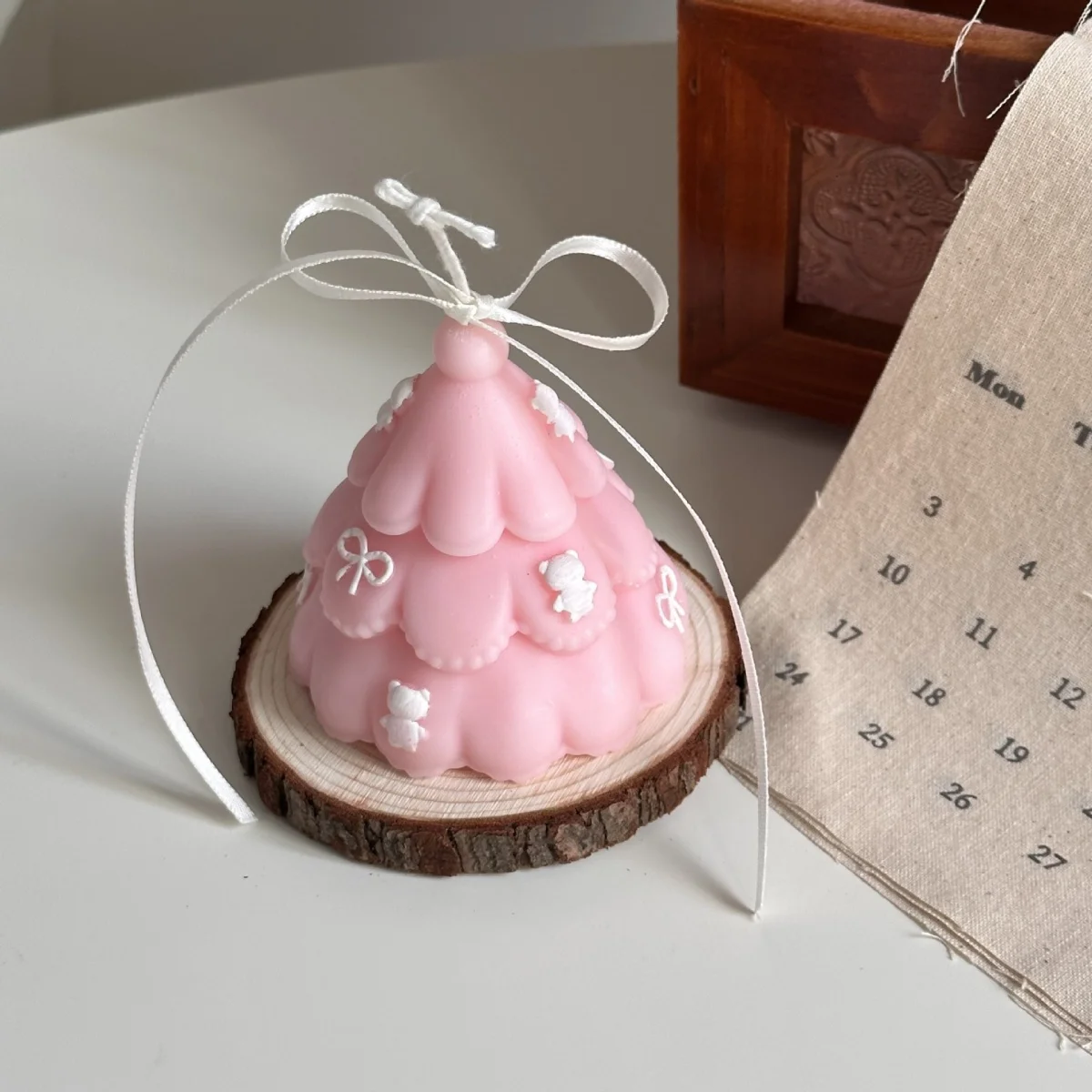 القوس شجرة عيد الميلاد قالب شمع اليدوية الجص ديكور الروائح الجبس الحرف قالب الإبداعية هدية الايبوكسي الراتنج قالب من السيليكون #6