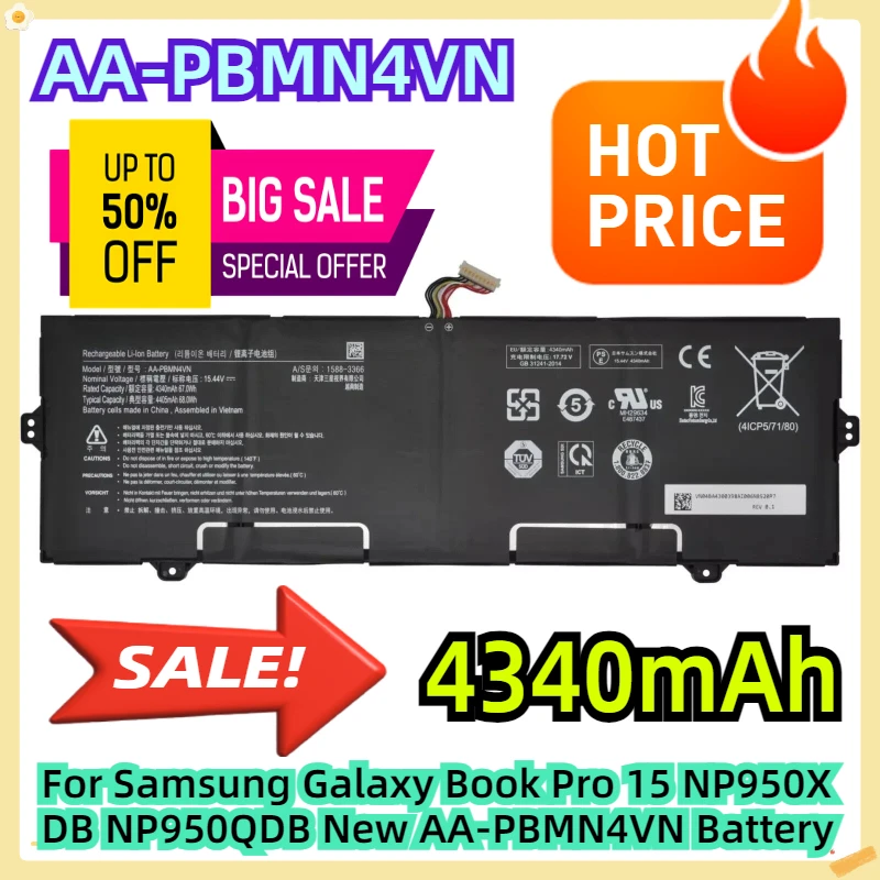For Samsung Galaxy Book Pro 15 NP950XDB NP950QDB New AA-PBMN4VN Battery