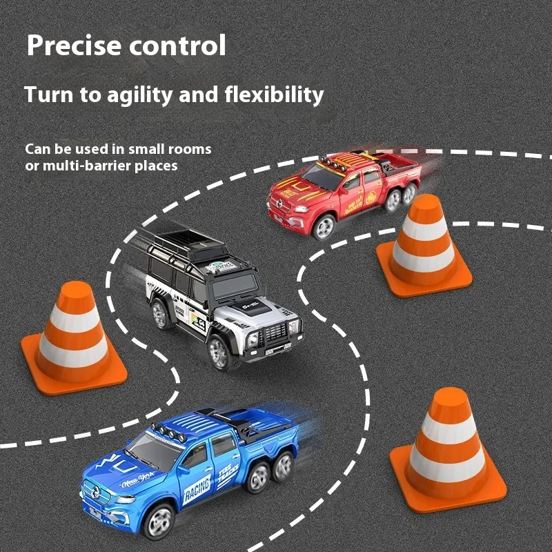 Mini Remote Control Car Toy With Light Adjustable Speed Belt Trailer Simulation Model Remote Control Alloy Car Drift Toy Gift