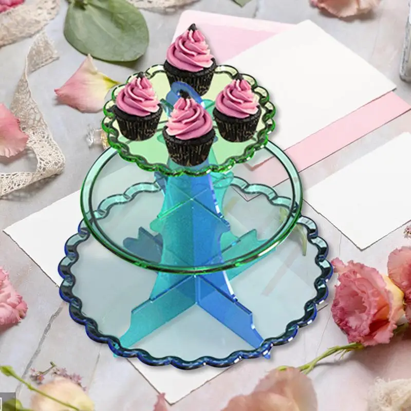 Cake Stand Mold 3 Tier Cupcake Holder Moulds Epoxy Resin Tiered Tray Molds Resin Silicone Casting Mold for DIY Making Cupcake