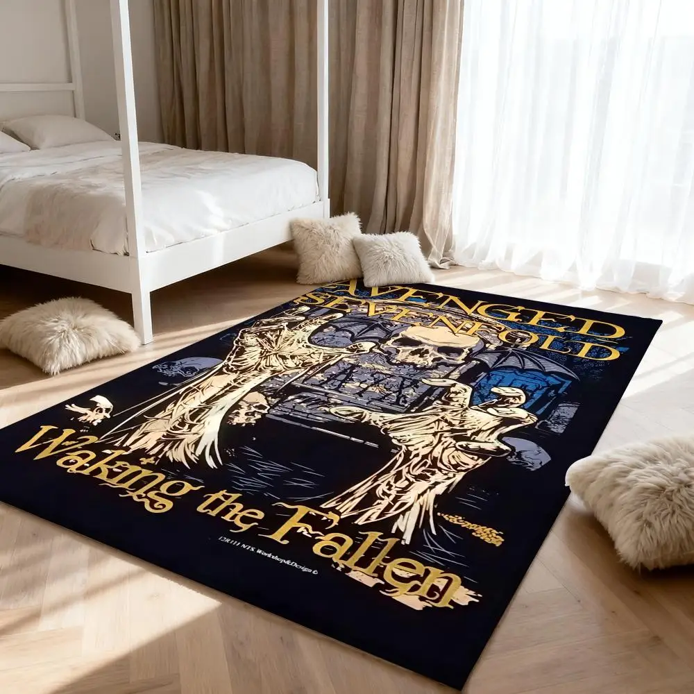 

A-Avengeds Sevenfolds Rock Floor Mat Soft Thickened Absorbent Non-Slip Bedroom Living Room Door Mat Home Decor Flannel Rugs