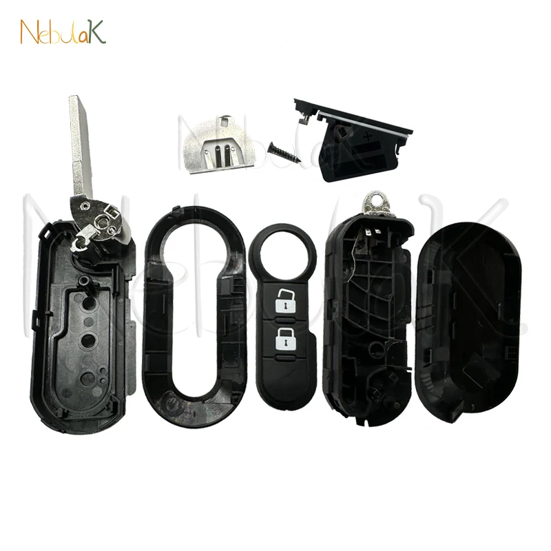 حافظة مفاتيح السيارة شل لشركة فيات 500 باندا برافو بونتو دوكاتو بيجو الملاكم سيتروين البلوز SIP22 بليد 2 3 أزرار غطاء الإسكان #3