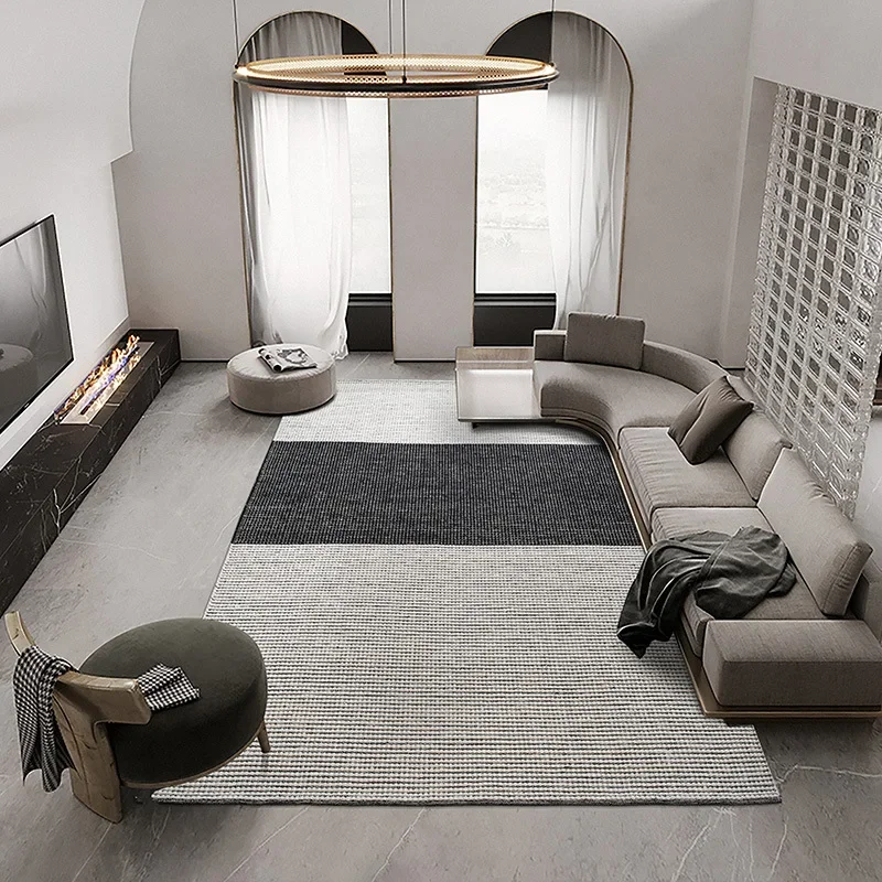 High-End Household Wool Carpet for Living Room Coffee Table Bedroom Sofa Bedside Rug Stain-Resistant Bedroom Floor Mat Factory