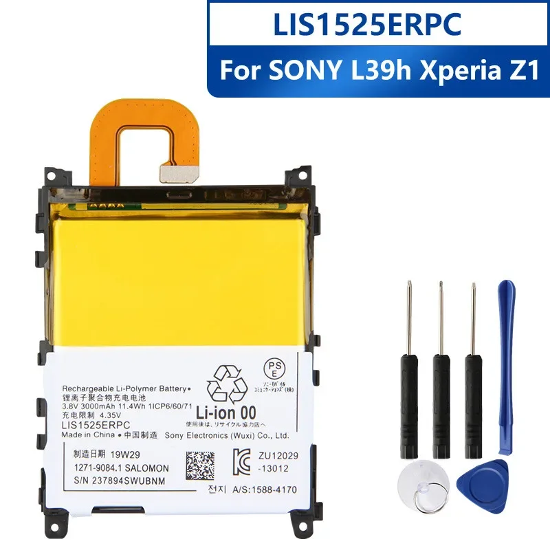 

New Replacement Phone Battery For SONY L39h Xperia Z1 Honami SO-01F C6902 C6903 LIS1525ERPC Battery 3000mAh