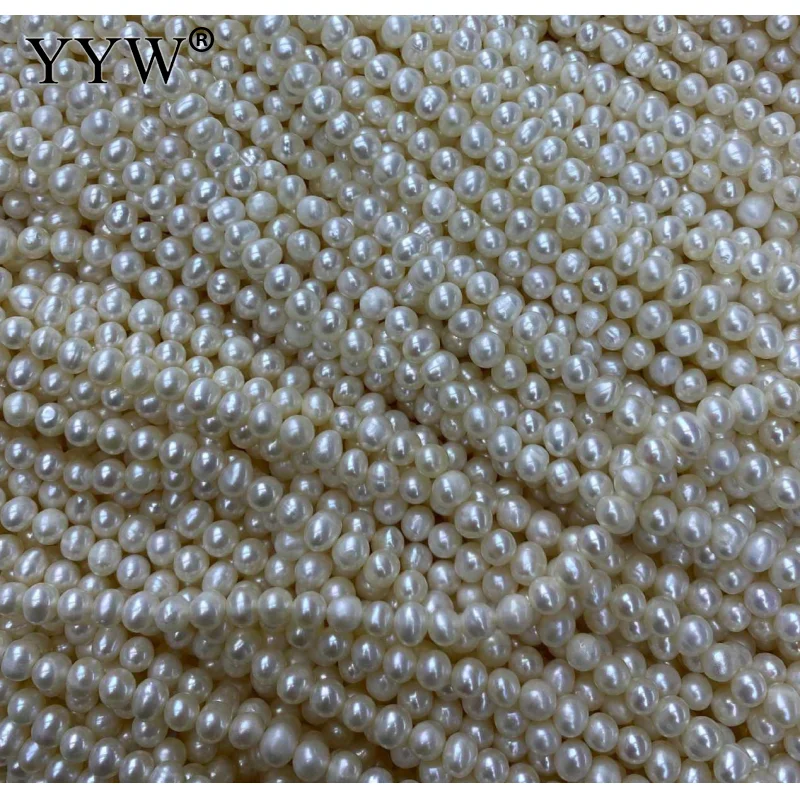 Grade AAA High-Quality Pearl Beads 100% Natural Freshwater Pearl White Round 4-5mm Bead Jewelry Making Diy Necklace Earring Bead