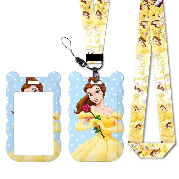 

Disney Beauty And The Beast Movie Designs Lanyards Id Badge Holder Strap Work Card Bus Access Card Holder Keychains Accessories