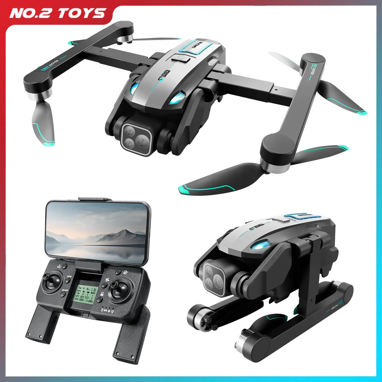 New S188 Brushless Remote Control Dual Camera Drone Quadcopter 5G WIFI GPS Optical Flow RC Drones Helicopter Obstacle Avoidance