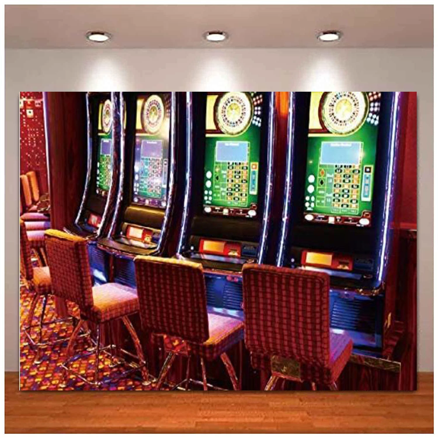 Gaming Slot Machines Photography Backdrop Luck Play Game Casino Gamble Game Hall Background For Las Vegas Adult Photo Portrait