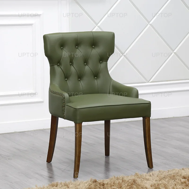 Nordic solid wood chair, hotel meeting guest negotiation armchair, restaurant private room soft bag high back chair household