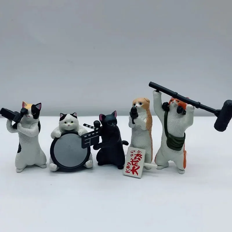 Yell 일본 가샤폰 캡슐 토이 피규어, 귀여운 동물 고양이 촬영 장면 액션 피규어, 애니메이션 미니어처 모델 인형 선물