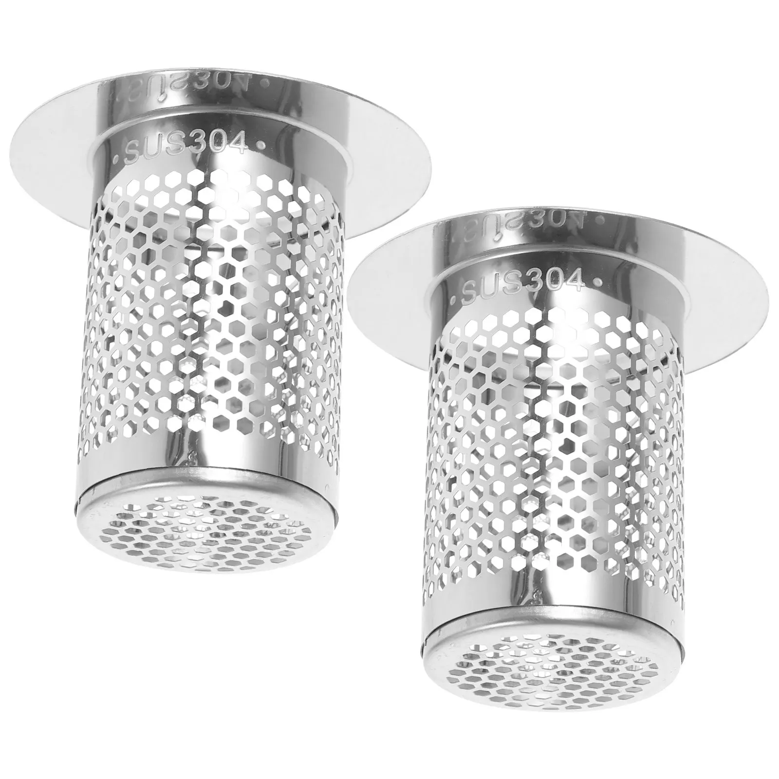 

2Pcs Floor Drain Filter Stainless Steel Mesh Hair Catcher Anti-Clog Sewer Strainer Shower Drain Shower Hair Catchers