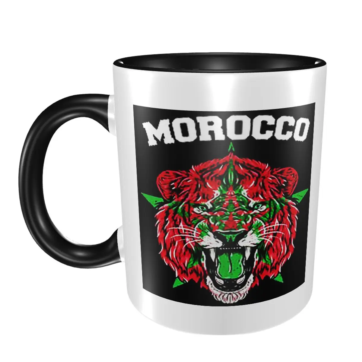Morocco Lion Flag Proud Moroccan Sport Football Mug Funny Ceramic Coffee Cups Tea Mugs Milk Cup Drinkware Gifts for Friends