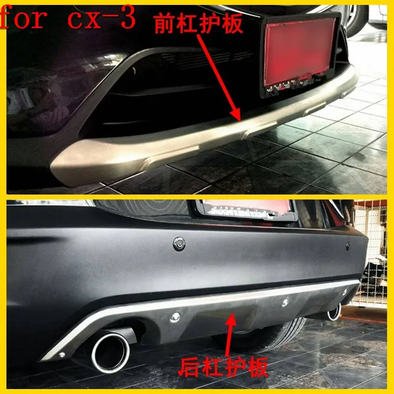 Car Accessories Stainless Steel Front Rear Bumper Protector Guard Skid Plate Sill Covers Spoiler For Mazda CX-3 CX3 2014-2019