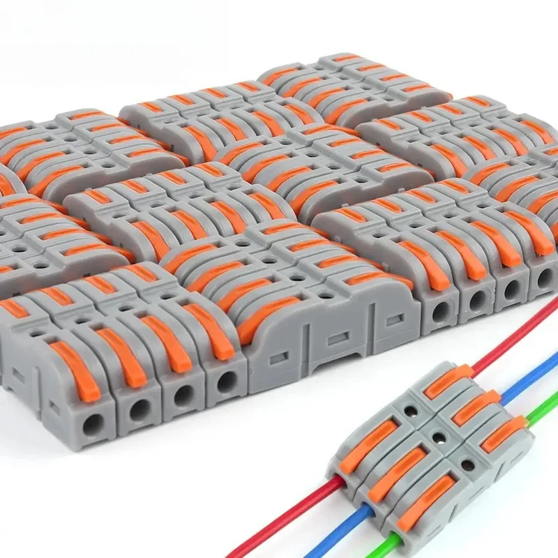 34/50pcs Lever Wire Connector For Quick Connection 28-12 AWG 1-to-1 In-line Wire Connector Compact Splice Insulated Terminal