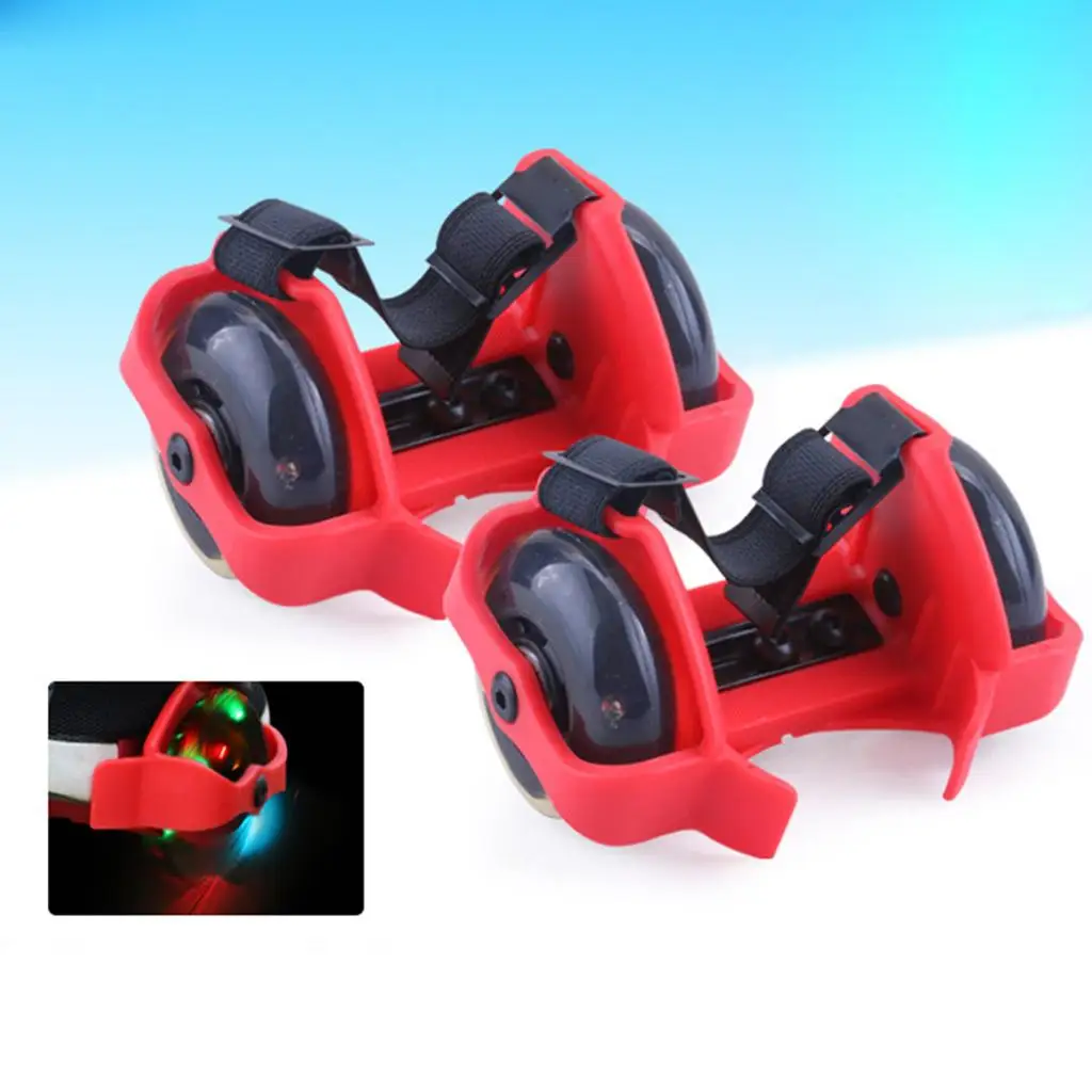 

Adjustable Heel Wheel Roller Sports Rollerskate Shoes Trainer Wheels Light Up LED Roller Skating Shoes Exerciser for Kids Child