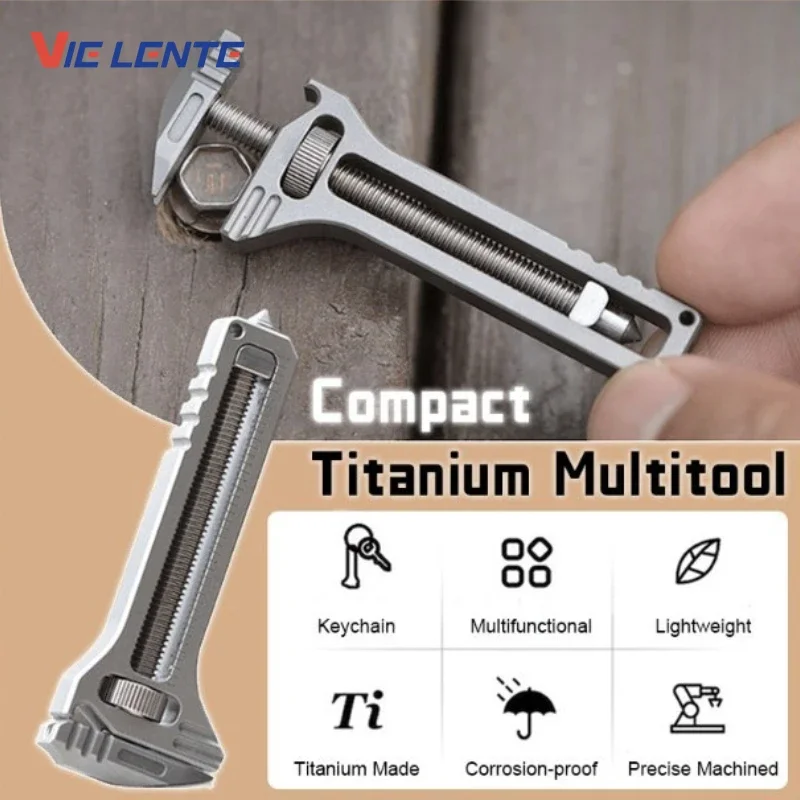 Mini Wrench Pocket Portable Multitool Tools for Outdoor Camping Compact Titanium Alloy Bottle Opener Outdoor Small Tools