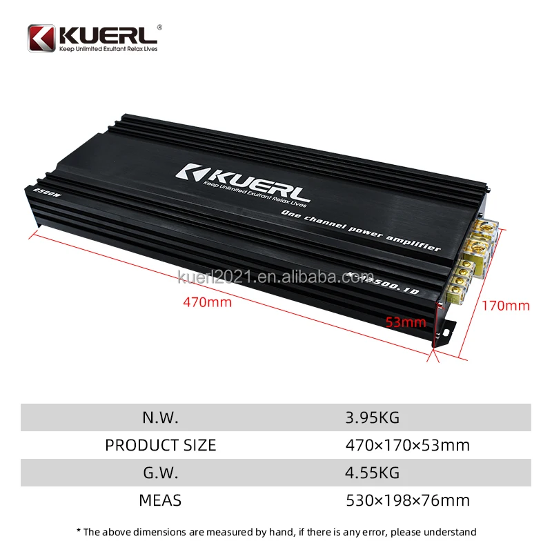 2500W Car Audio Modification D-class High-power Digital Single Channel Mono Car Amplifier