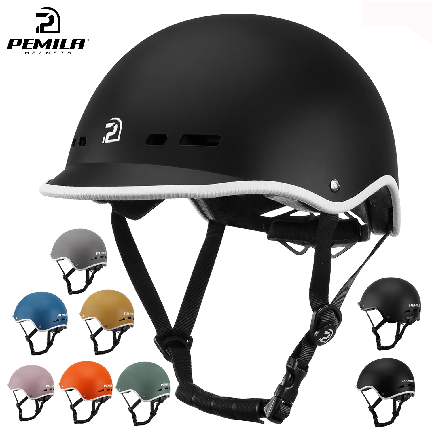 Kask rowerowy PEMILA Kask rowerowy dla dorosłych Urban Commuter Regulowane kaski rowerowe Hulajnoga Skate Road Kask jeździecki MTB