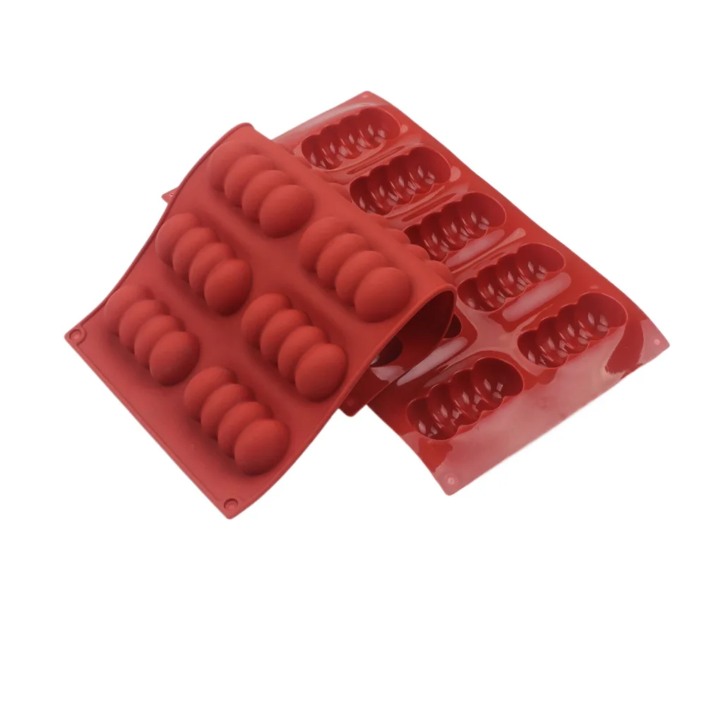 New Arrive 10 Hole Caterpillars Shape Silicone Chocolate Mold DIY Lollipop Mold Food Grade Bead Shape Biscuit Dim Sum Cake Mould