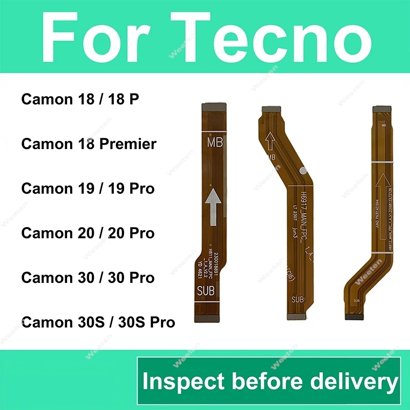 

Гибкий шлейф материнской платы для Tecno Camon 18 19 20 30 30S P Pro Premier, соединительный кабель LCD, запасные части