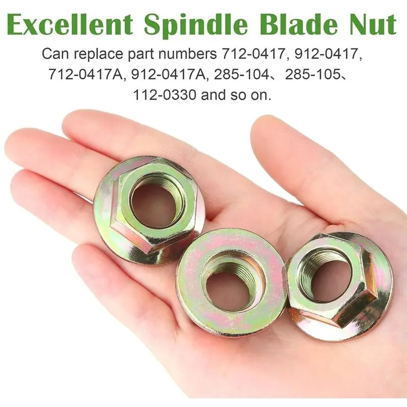 ABKY-For Cub Cadet, MTD , Troy Bilt Lawn Mower 9 Pcs Spindle Blade Nut Replacement Parts 5/8