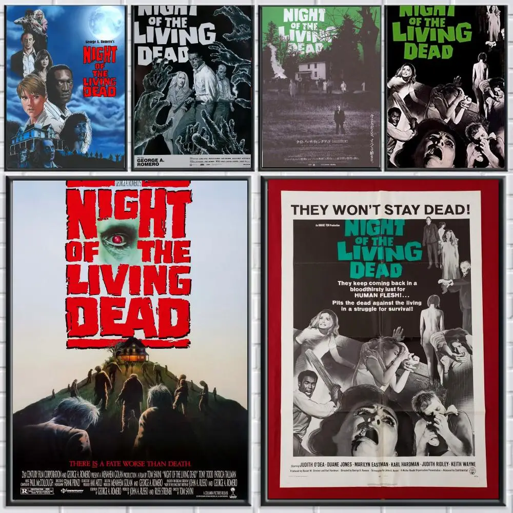 classic movie N-Night of the Living Dead-D Poster Peel and Stick Wall Art for Cafe Office Bar and Home Decoration