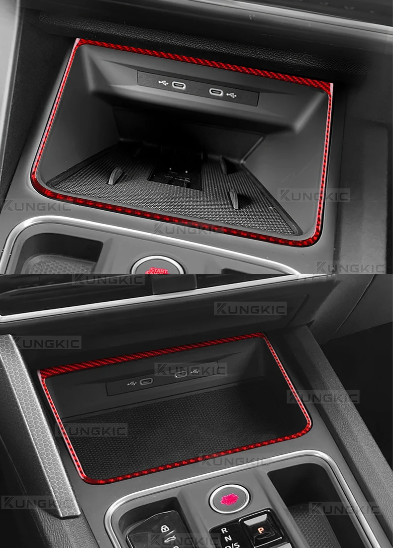 Für Seat Leon MK4 Cupra Leon Cupra Formentor 2020 2021 2022 2023 2024 Weicher Carbonfaser-Aufkleber LHD RHD Auto Kabelloses Laden – Detail 10
