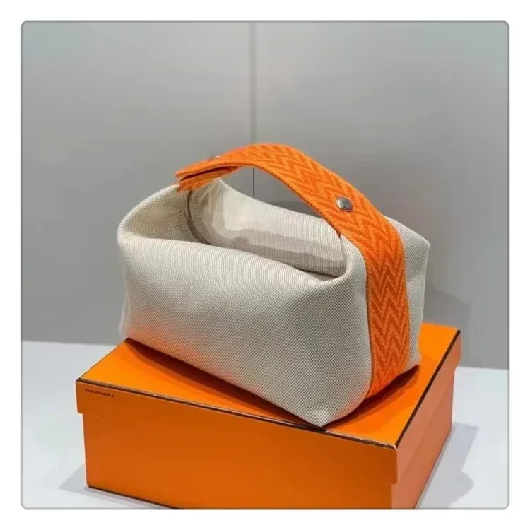Bolso de maquillaje Canva de gran capacidad para mujer, bolso de hombro a la moda con textura suave, franjas de diferente Color, de China, novedad de 2024