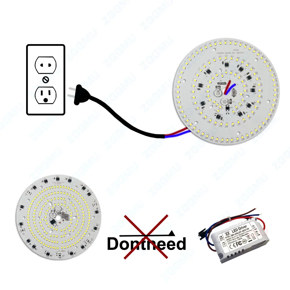 Imagem -02 - Lâmpada Led com Driver Pcb Light 3w 5w 7w 9w 12w 15w 18w 24w 40w 50w 100w 150w ac 220v240v Fonte Board