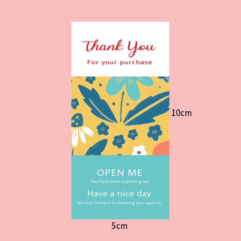 Thank You Decoration Rectangle Stickers Seal Labels Small Business Packaging Sealing Stickers