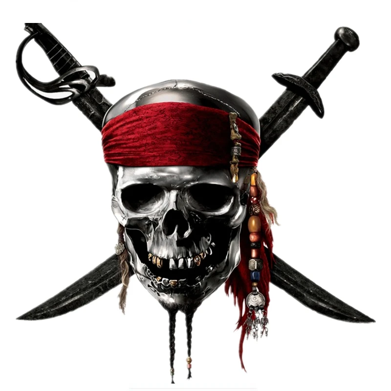 

Cartoon Creative Pirate Skull Cranium Knives Car Stickers Funny Sticker Auto Decals