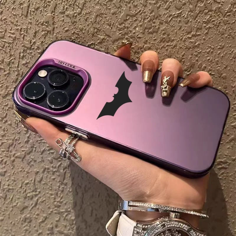 Bat Spider Pattern Matte Texture Phone Case For iPhone 16 15 14 13 12 11 Pro Max XS XR 7 8 Plus SE 2022 Shockproof Bumper Cover