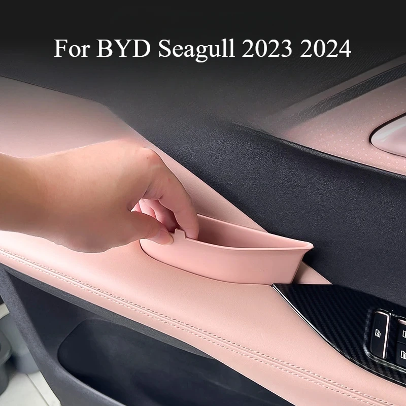 Caja de almacenamiento para manija de puerta delantera de coche, soporte para llevar en la caja, organizador de bandeja, accesorio para coche BYD Seagull 2023 2024