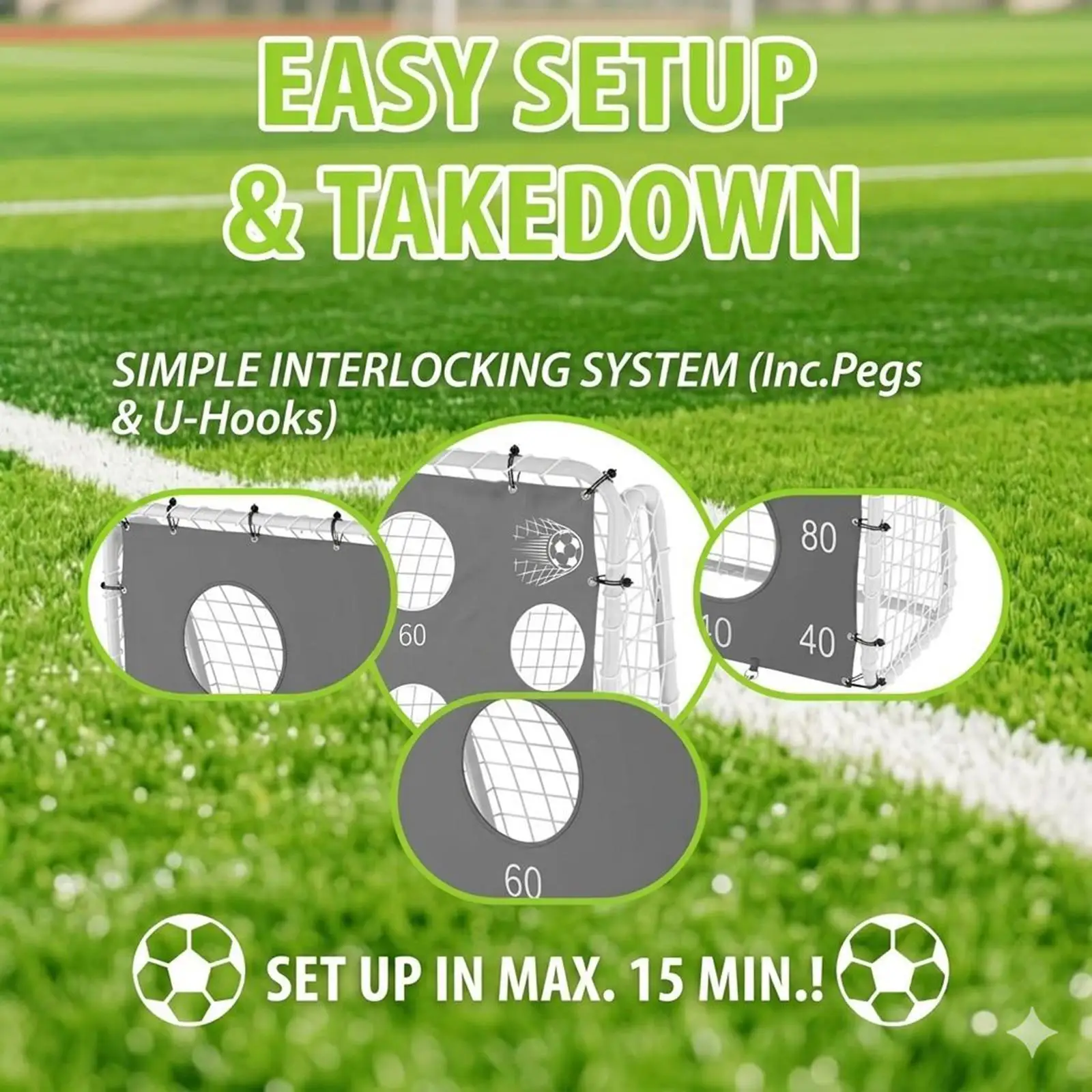 

Soccer Practice Target Sheet Multi Zone Soccer Goal Practice Equipment for Kids Sports Yard