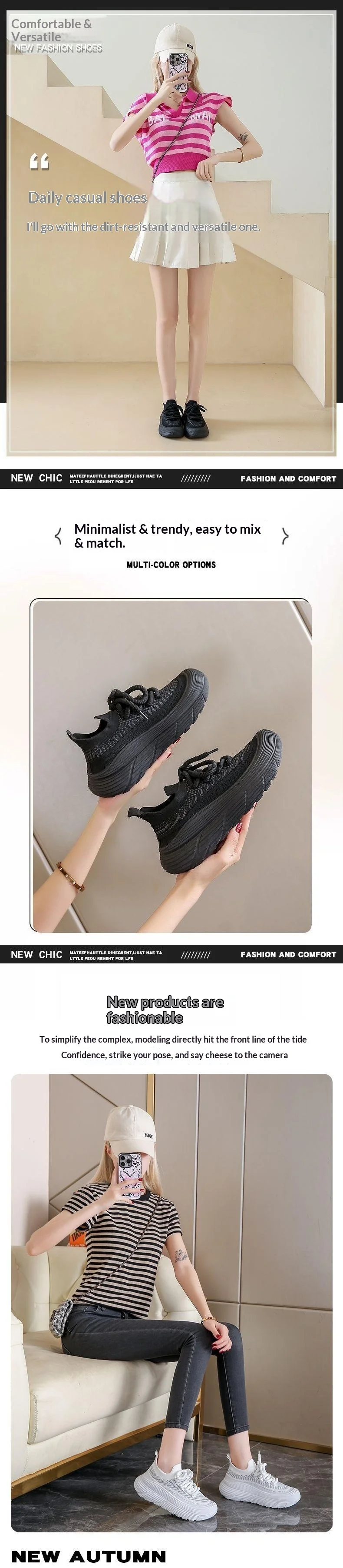 Sommerliche atmungsaktive Mesh-Strick-Socken-Sneaker für Damen mit Wellensohle, dicker Plateauhöhe, leichtgewichtig, lässig, zum Gehen und für den Sport – Detail 2