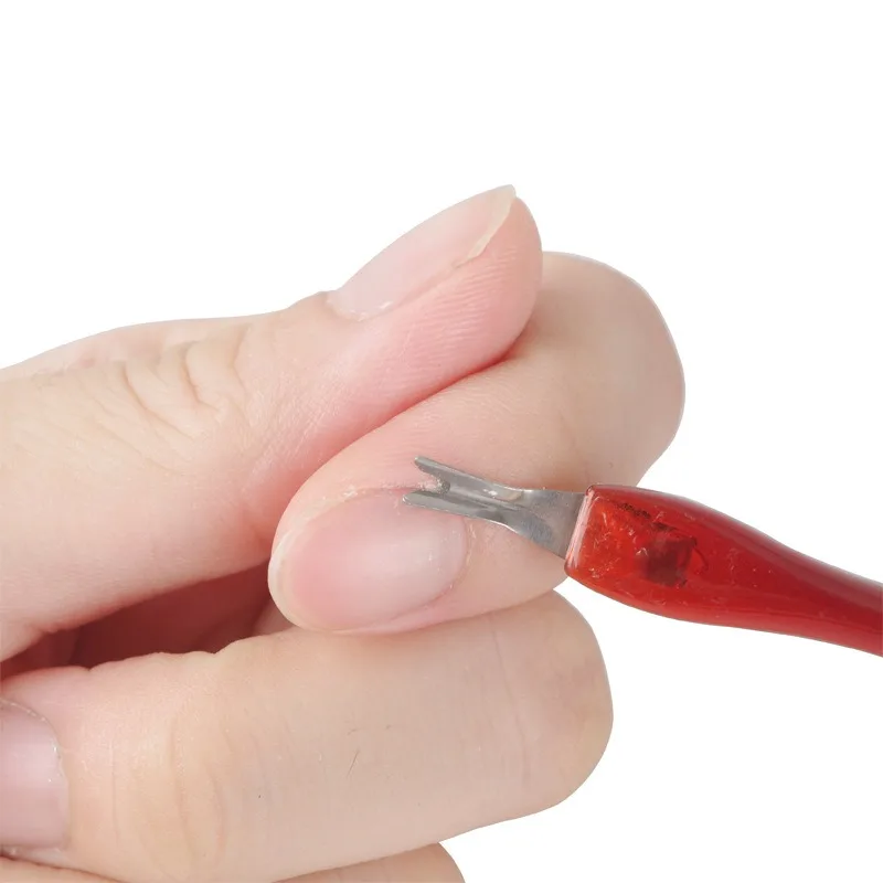 Stainless Cuticle Pusher Fork Nail Dead Skin Trimmer Manicure Tool